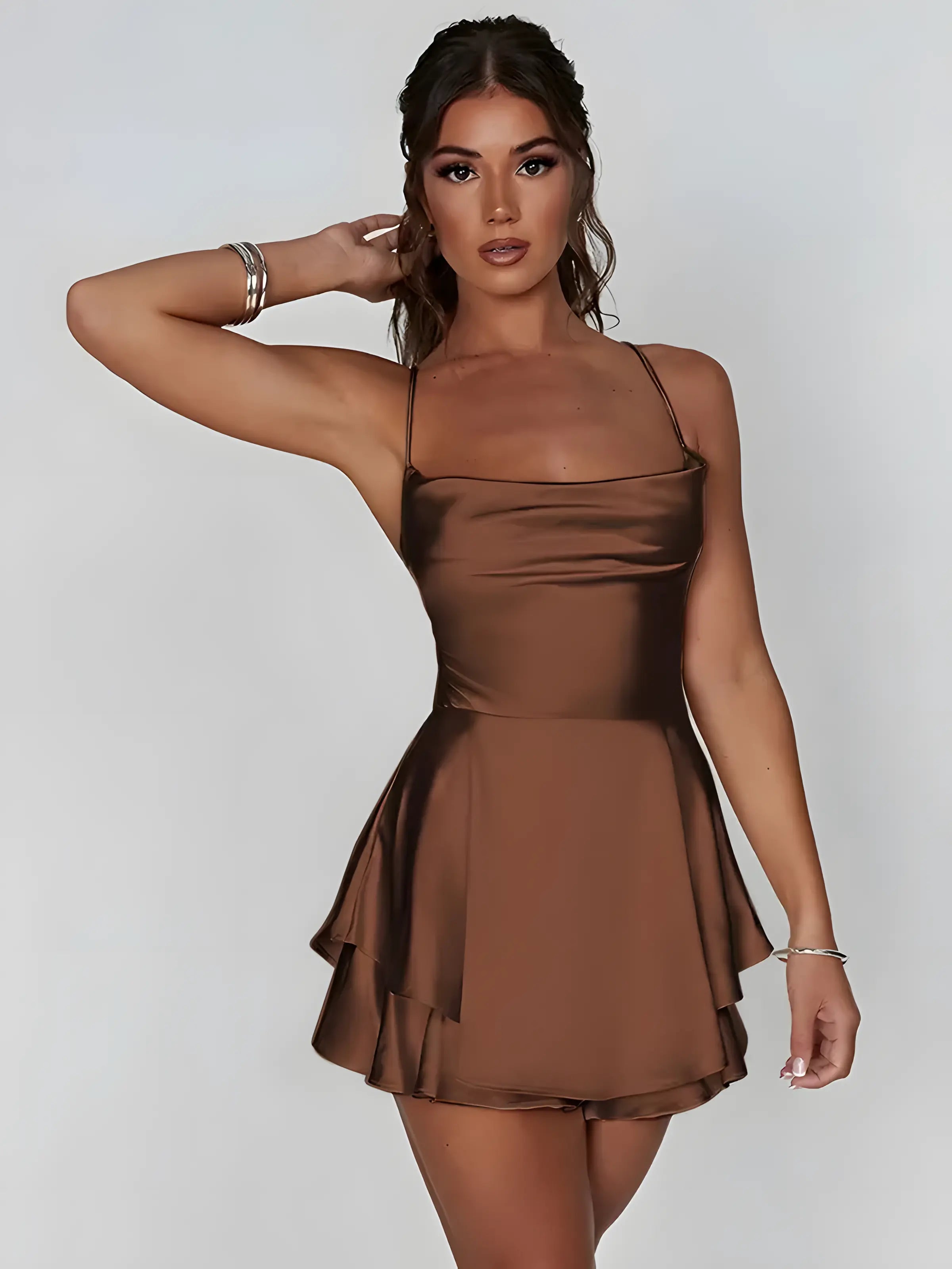 Minivestido camisola de satén