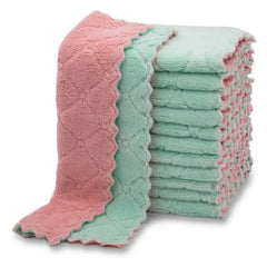 10 Pieces Super Absorbent Coral Velvet Kitchen Dish Towels