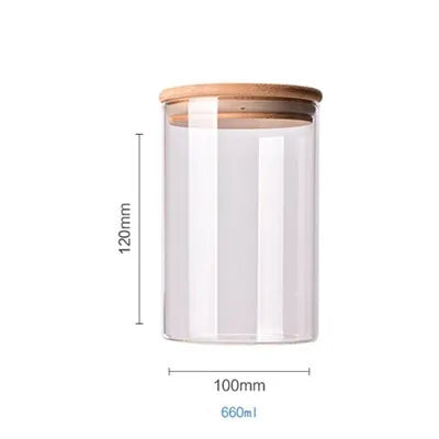 Recipientes para almacenar alimentos de vidrio de borosilicato recubierto de bambú