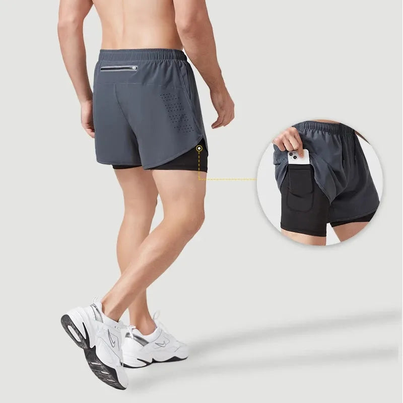 Pantalones cortos de secado rápido para correr para hombre