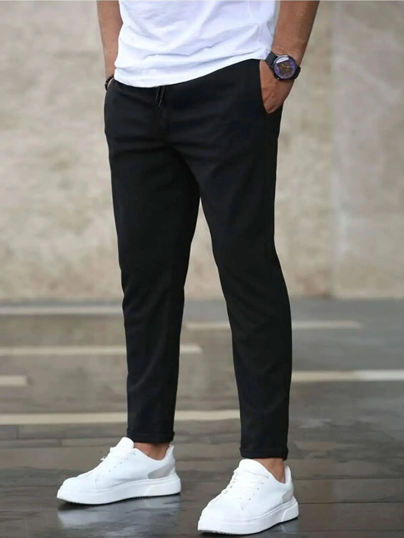 Pantalones casuales de corte crop para hombre
