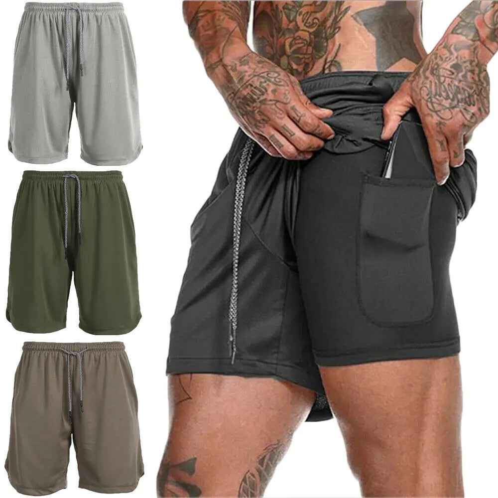 Pantalones cortos para correr Ropa deportiva doble para exteriores
