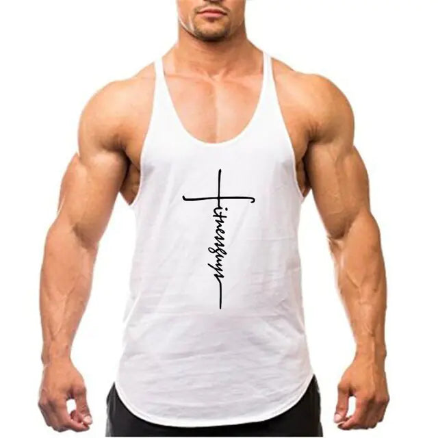 Camiseta sin mangas con tirantes para hombre, marca Gym, ropa de culturismo