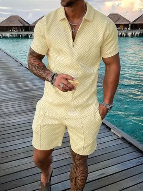 Conjunto deportivo informal de dos piezas para hombre de verano 2024