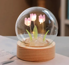 Handmade DIY LED Tulip Flower Night Light – Bedside Table Lamp