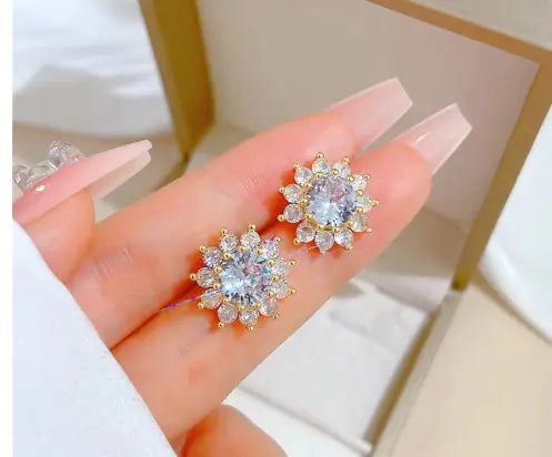 Collar/pendientes de girasol de cristal