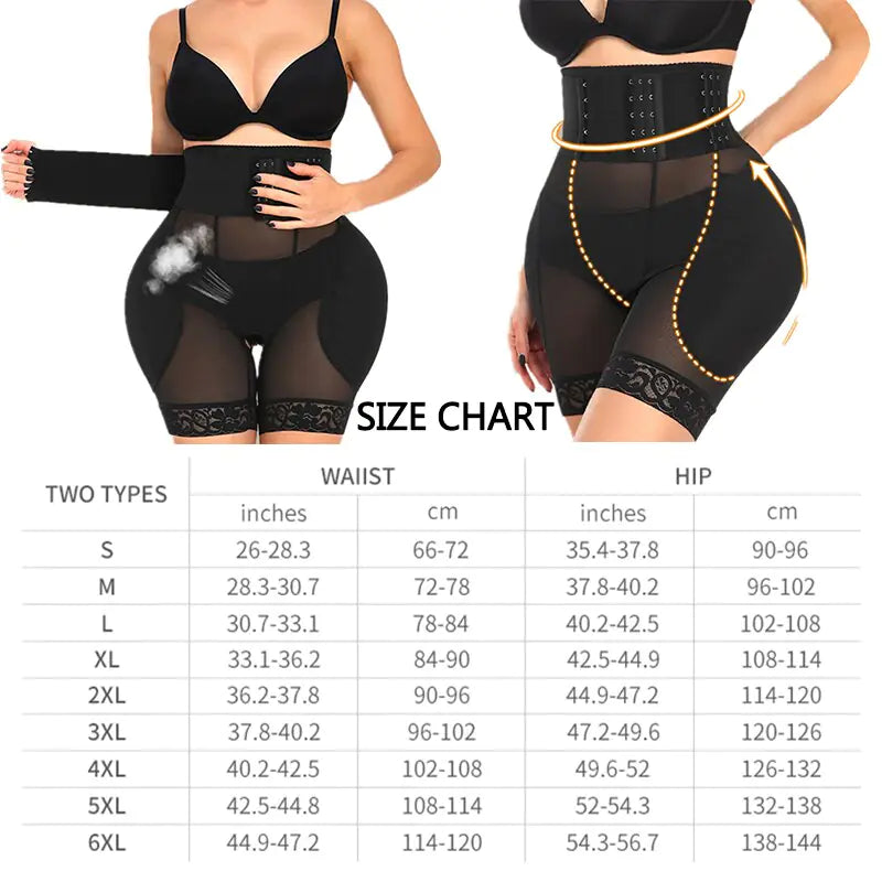 Braguitas acolchadas levantacola para mujer