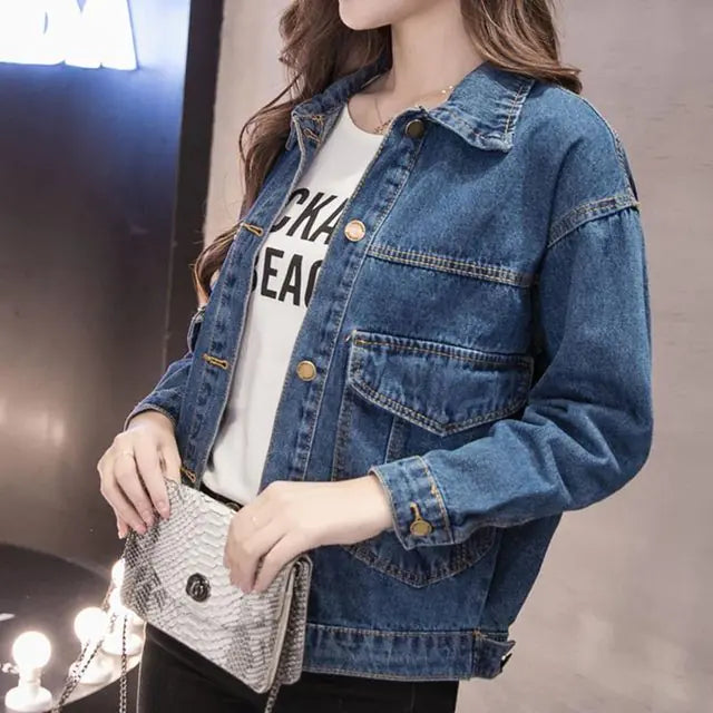 Chaqueta vaquera de manga larga para mujer