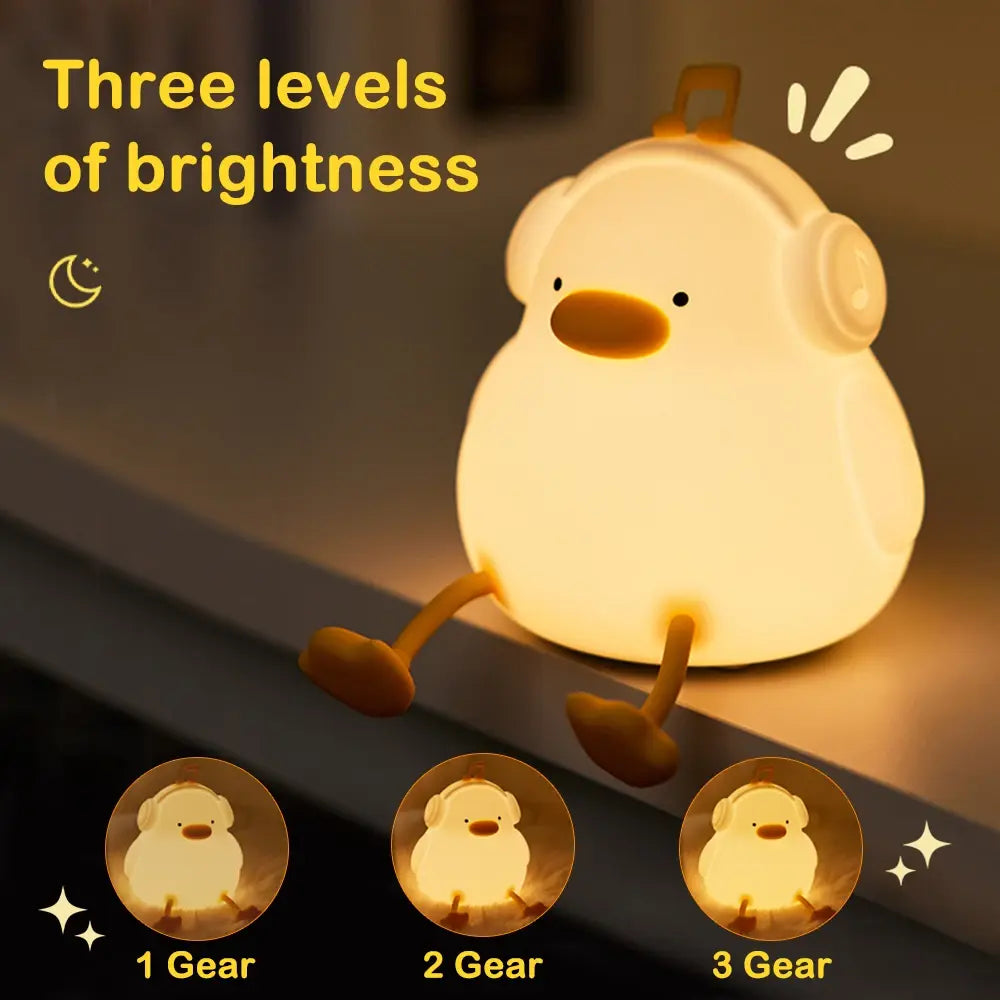 Luz de noche LED con forma de pato de dibujos animados