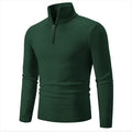 Men's Winter Sweater - Half-Zip Turtleneck, Cotton Knit