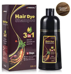 3-in-1 Natural Hair Dye Shampoo - Quick & Easy Gray Coverage, Cleanses & Nourishes