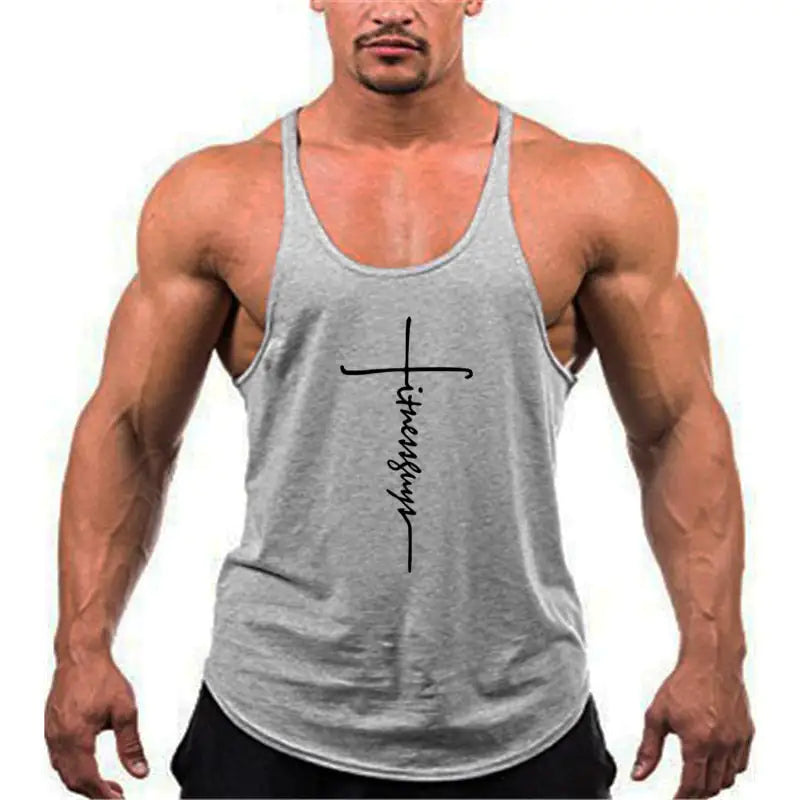 Camiseta sin mangas con tirantes para hombre, marca Gym, ropa de culturismo