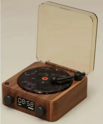 Altavoz inalámbrico retro con tocadiscos y Bluetooth