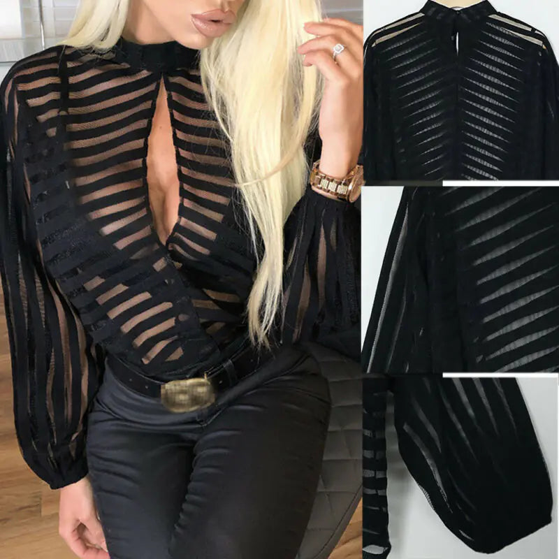 Blusa de malla de mujer