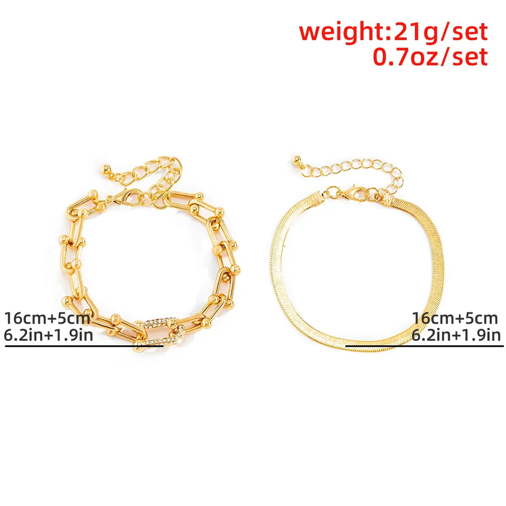 Pulsera con dije de cadena de circonitas de cristal