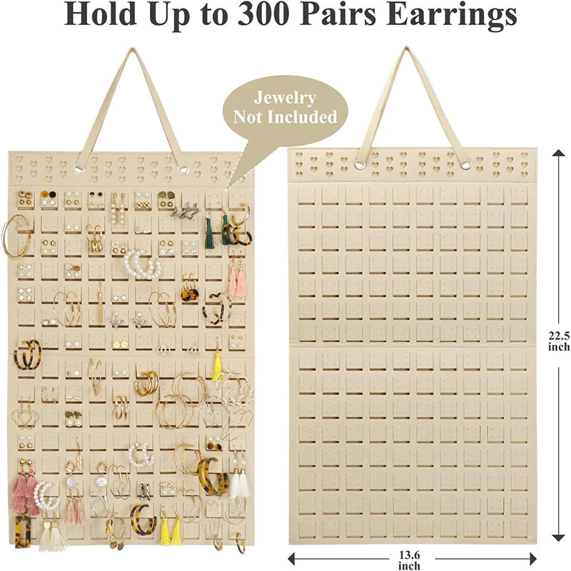 Organizador de joyas elegante: elegante organizador de pared para guardar collares, anillos, pendientes y pulseras