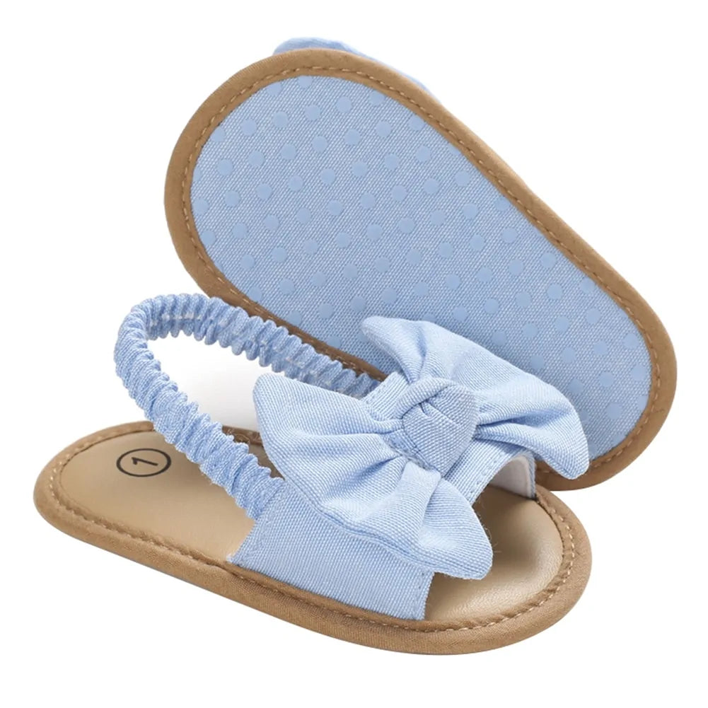 Sandalias con lazo para niñas 2020: zapatos de princesa con suela suave de verano