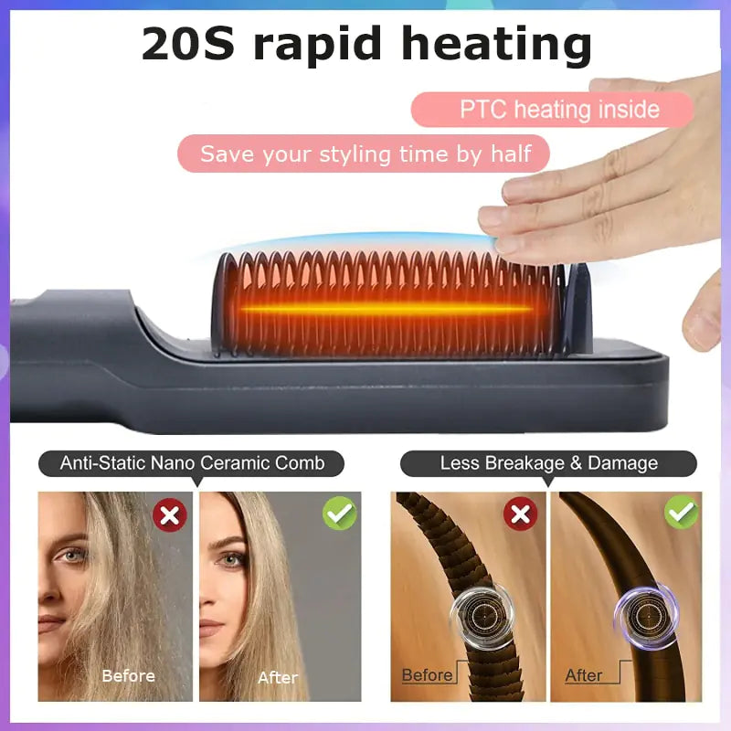 Peine para cabello liso de doble propósito