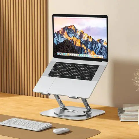 Soporte para computadora portátil giratorio de 360°: soporte para computadora portátil y plegable para todas las MacBook/computadoras portátiles