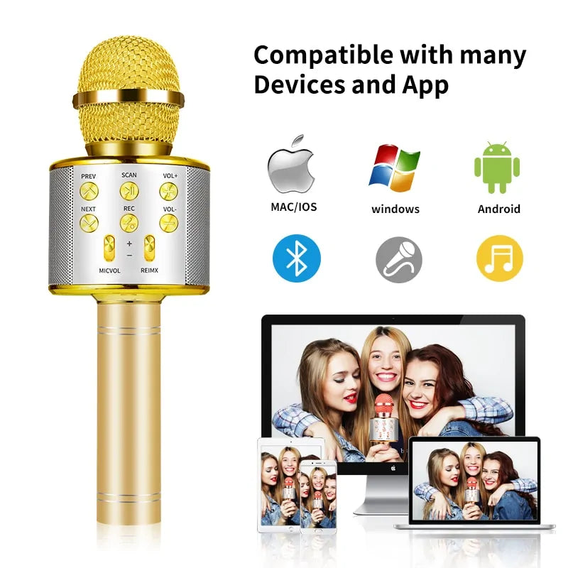 Micrófono inalámbrico de karaoke con Bluetooth