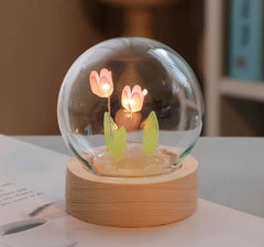 Handmade DIY LED Tulip Flower Night Light – Bedside Table Lamp