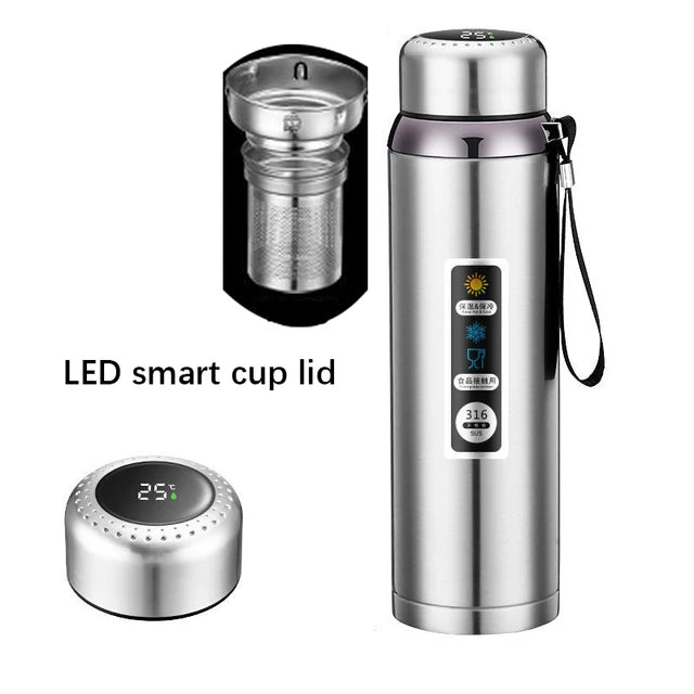 Termo inteligente con pantalla LED y filtro de té
