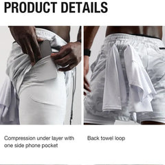 Men's 2 In 1 Running Shorts