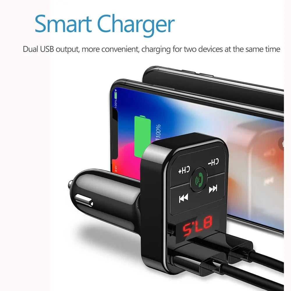 Adaptador inalámbrico para transmisor FM Bluetooth 5.0 para coche