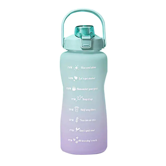 Botella de agua de gran capacidad de 2 l con pajita