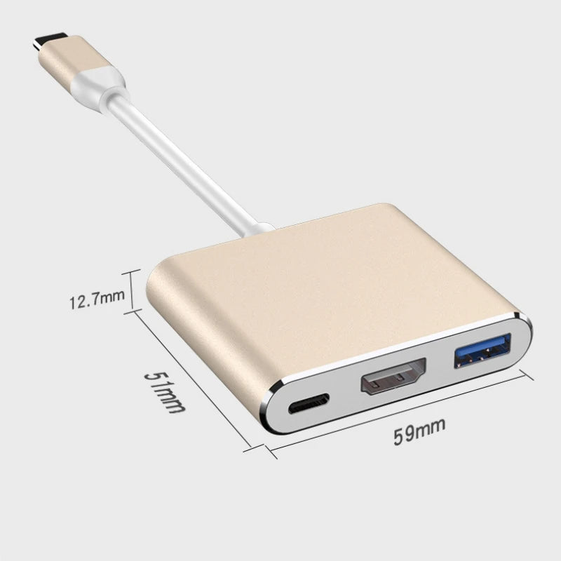 Concentrador USB-C 3.0 3 en 1