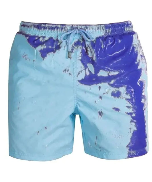 Pantalones cortos de playa para hombre con cambio de color mágico