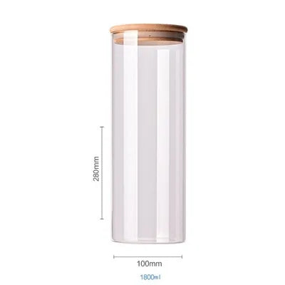 Recipientes para almacenar alimentos de vidrio de borosilicato recubierto de bambú