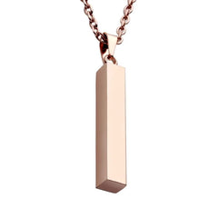 Steel Vertical Bar Pendant Necklace