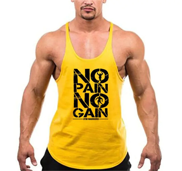 Camiseta sin mangas con tirantes para hombre, marca Gym, ropa de culturismo