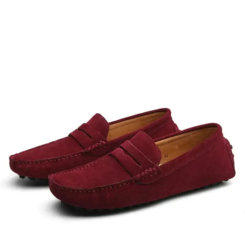 Mocasines de cuero, zapatos casuales sin cordones para conducir