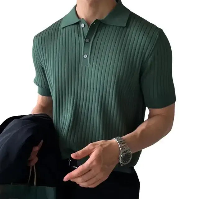 Camiseta de punto suelto con solapa