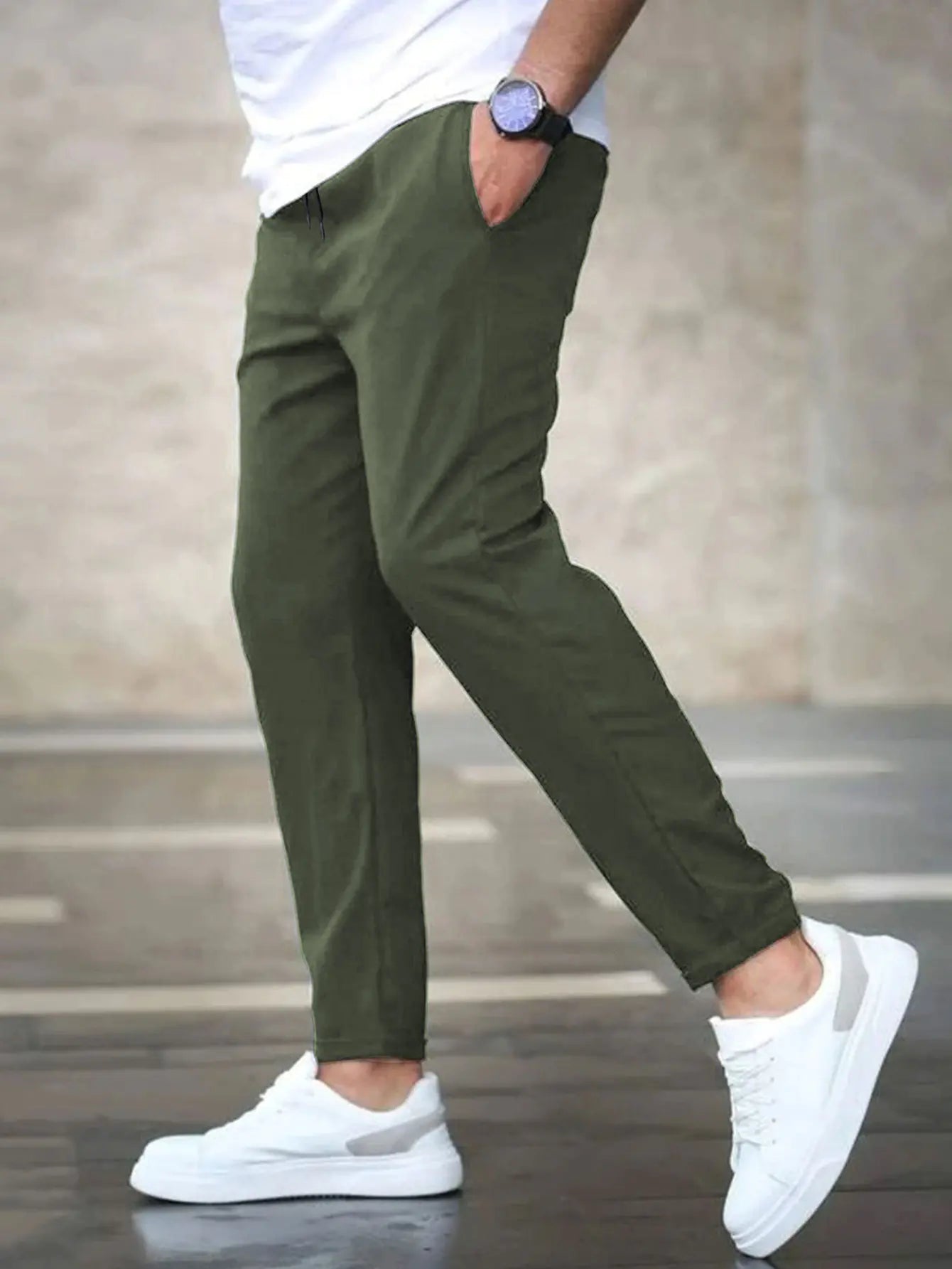 Pantalones casuales de corte crop para hombre