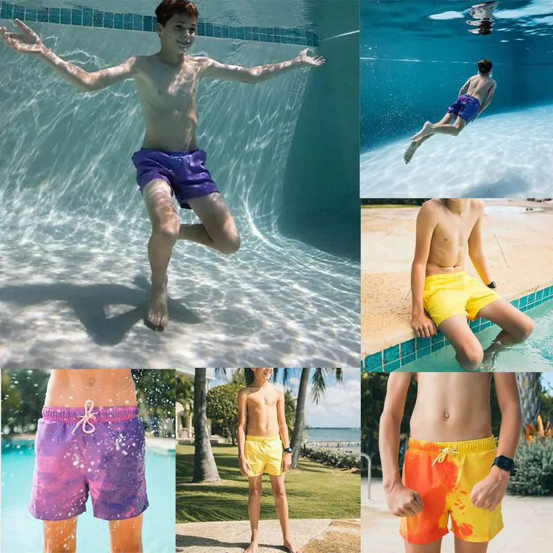 Pantalones cortos de playa para hombre con cambio de color mágico