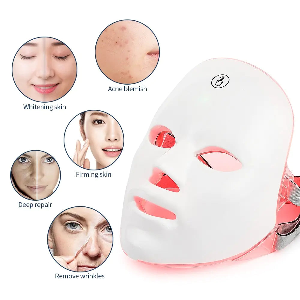 Máscara facial LED con carga USB